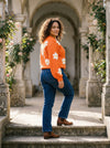 Sweater Daisys - Tangerine - Lifestyle editorial shot