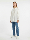 Pointed Collar Blouse - White - Full body studio shot on white background