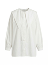 Pointed Collar Blouse - White - Product only, no model