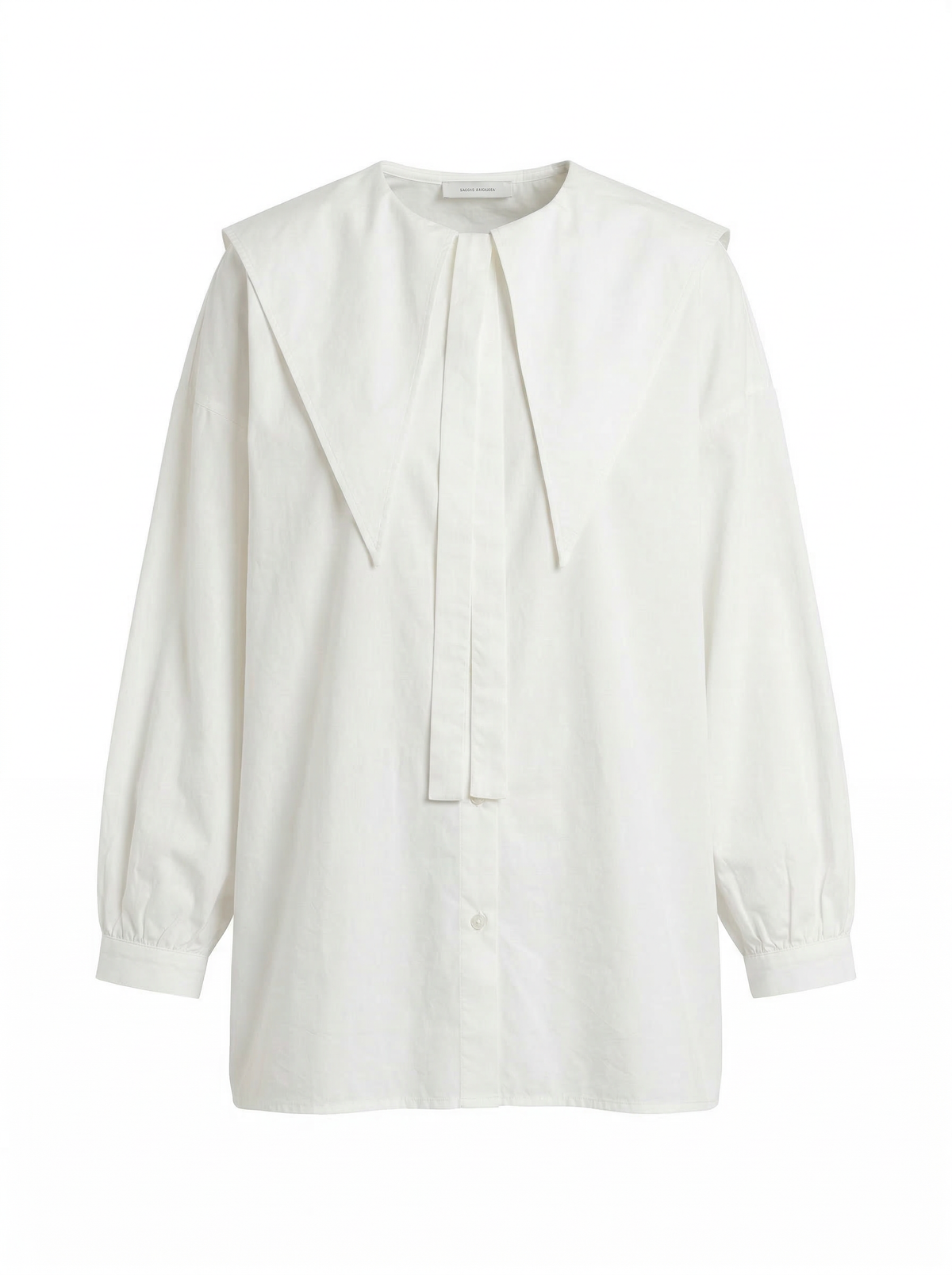 Pointed Collar Blouse - White - Product only, no model