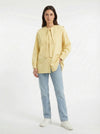 Pointed Collar Blouse - Yellow - Full body studio shot on white background