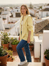Pointed Collar Blouse - Yellow - Lifestyle editorial shot