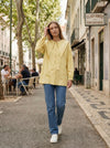 Pointed Collar Blouse - Yellow - Lifestyle editorial shot, alternate setting