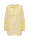 Pointed Collar Blouse - Yellow - Product only, no model