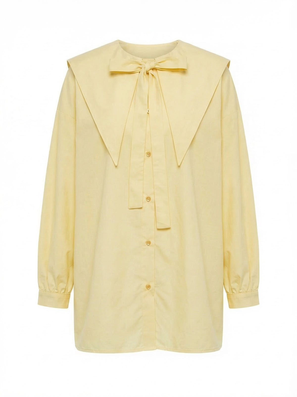 Pointed Collar Blouse - Yellow - Product only, no model